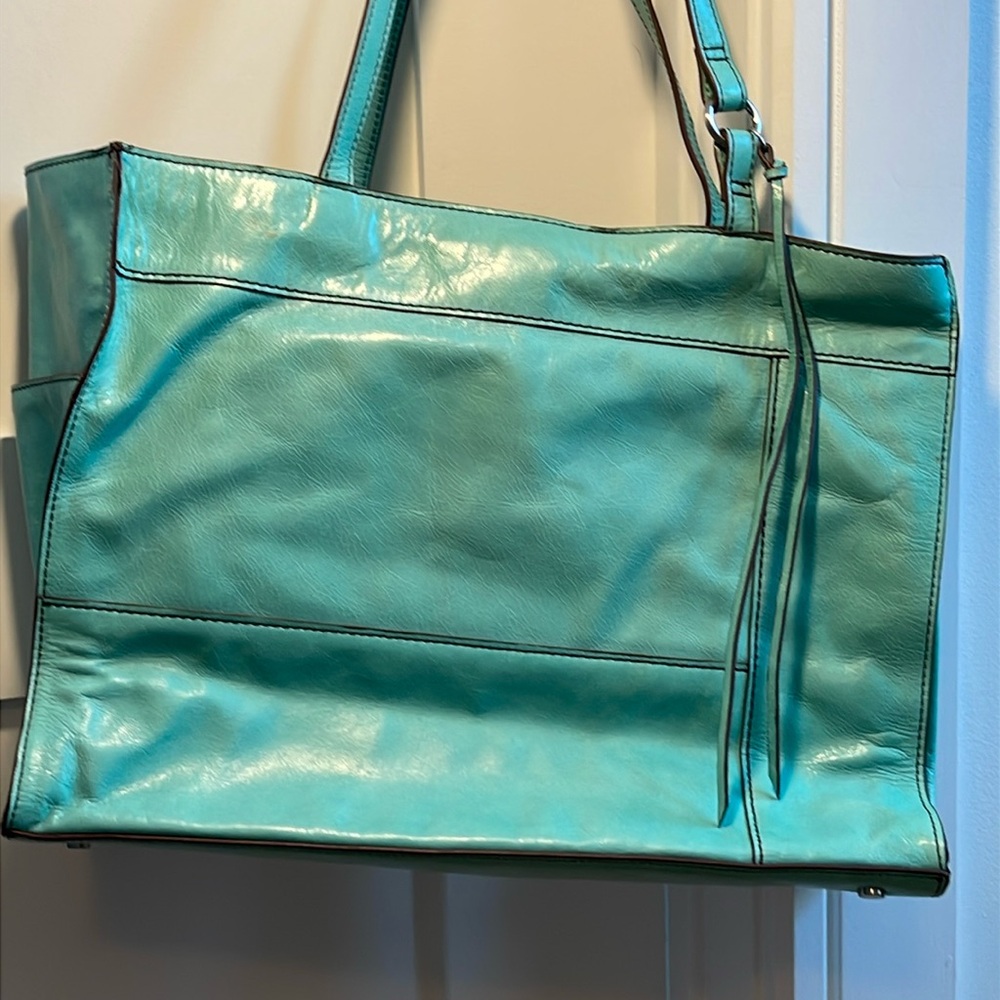 Hobo Turquoise leather handbag